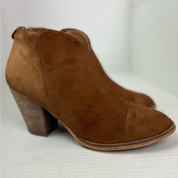 SUSINA Ankle Boots Women's Size 10M Brown Stevie Lea Cap Toe Western Boho - Picture 6 of 15